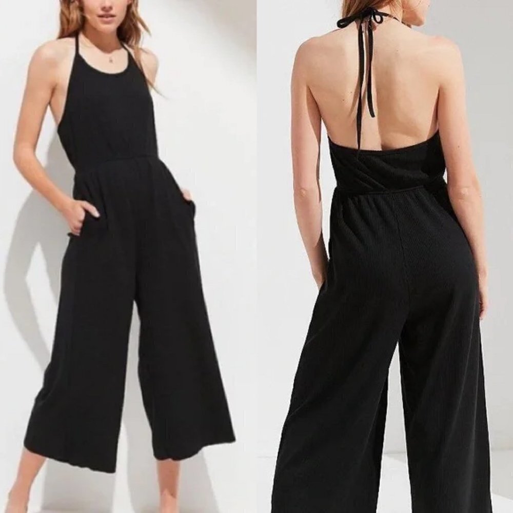 Urban Outfitters Black Halter Jumpsuit